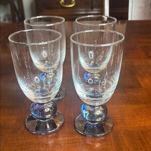 Danesco Set of 4 Kitchen Bar Drinking Glasses Blue Ball Design